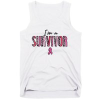 Im A Survivor Leopard Retro Breast Cancer Awareness Tank Top