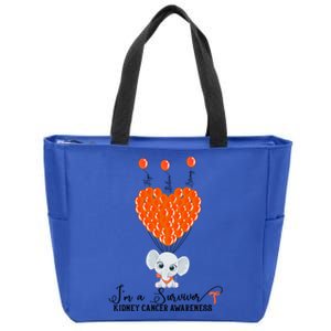 Im A Survivor Ney Cancer Awareness Elephant Heart Balloon Gift Zip Tote Bag