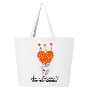 Im A Survivor Ney Cancer Awareness Elephant Heart Balloon Gift 25L Jumbo Tote