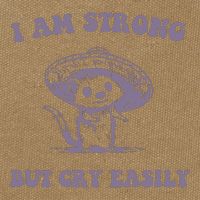 I Am Strong But Cry Easily Retro Cotton Canvas Backpack