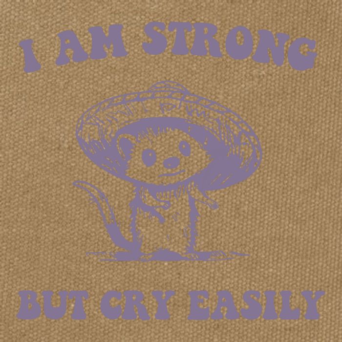 I Am Strong But Cry Easily Retro Cotton Canvas Backpack