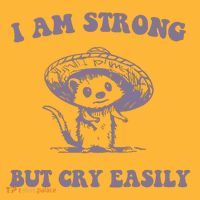 I Am Strong But Cry Easily Retro Pom Pom 12in Knit Beanie