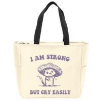 I Am Strong But Cry Easily Retro Zip Tote Bag