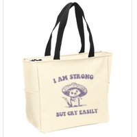 I Am Strong But Cry Easily Retro Zip Tote Bag