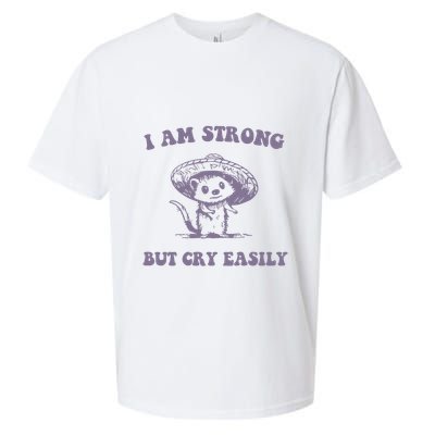 I Am Strong But Cry Easily Retro Sueded Cloud Jersey T-Shirt