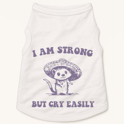 I Am Strong But Cry Easily Retro Doggie Tank