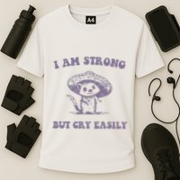 I Am Strong But Cry Easily Retro Performance Shirt