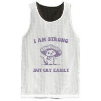 I Am Strong But Cry Easily Retro Mesh Reversible Basketball Jersey Tank