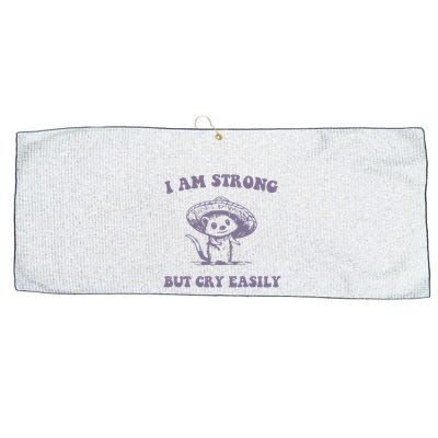 I Am Strong But Cry Easily Retro Large Microfiber Waffle Golf Towel