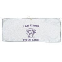 I Am Strong But Cry Easily Retro Large Microfiber Waffle Golf Towel