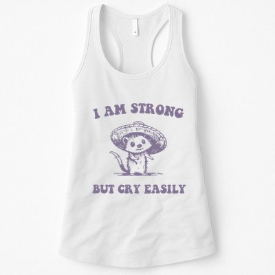 I Am Strong But Cry Easily Retro Womens Tank Top