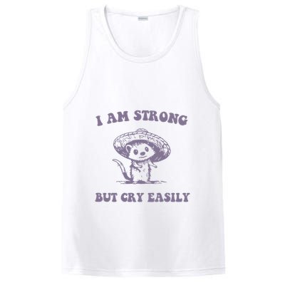 I Am Strong But Cry Easily Retro PosiCharge Competitor Tank