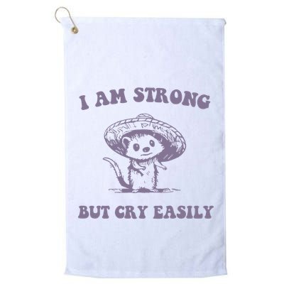 I Am Strong But Cry Easily Retro Golf Towel