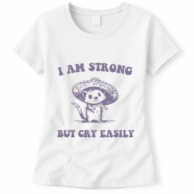 I Am Strong But Cry Easily Retro Womens T-Shirt