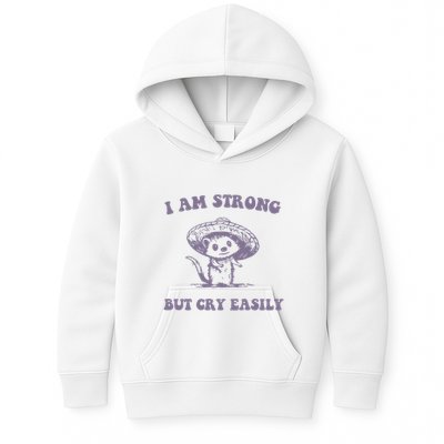 I Am Strong But Cry Easily Retro Kids Hoodie