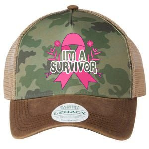 Im A Survivor Breast Cancer Awareness Ribbon Legacy Tie Dye Trucker Hat