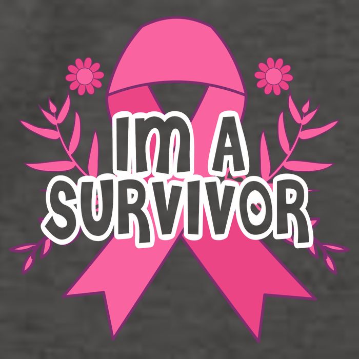Im A Survivor Breast Cancer Awareness Ribbon Vector Backpack