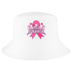 Im A Survivor Breast Cancer Awareness Ribbon Cool Comfort Performance Bucket Hat