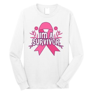 Im A Survivor Breast Cancer Awareness Ribbon Long Sleeve Shirt