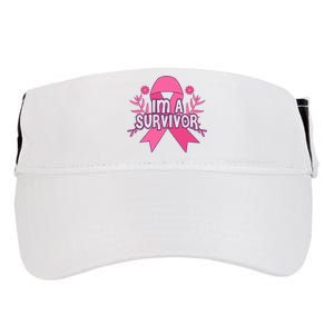 Im A Survivor Breast Cancer Awareness Ribbon Adult Drive Performance Visor