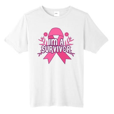 Im A Survivor Breast Cancer Awareness Ribbon Tall Fusion ChromaSoft Performance T-Shirt