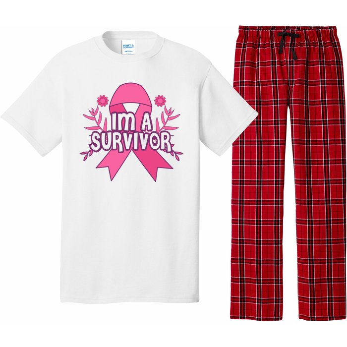 Im A Survivor Breast Cancer Awareness Ribbon Pajama Set