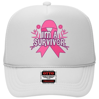 Im A Survivor Breast Cancer Awareness Ribbon Trucker Hat