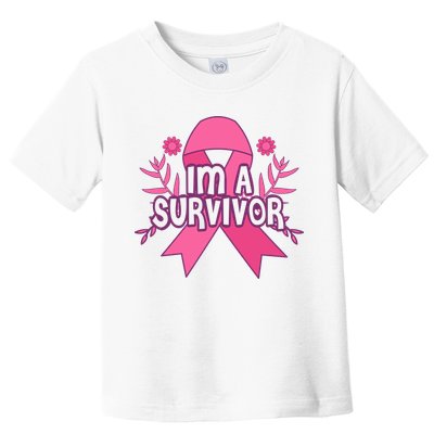 Im A Survivor Breast Cancer Awareness Ribbon Toddler T-Shirt