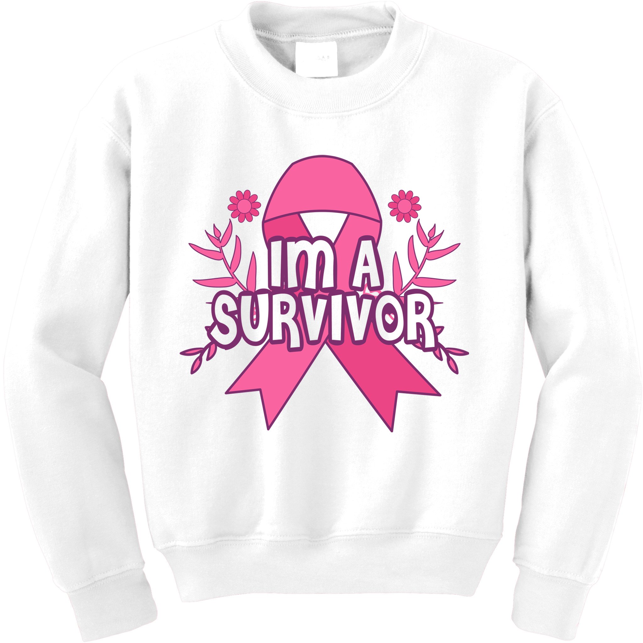 Im A Survivor Breast Cancer Awareness Ribbon Kids Sweatshirt