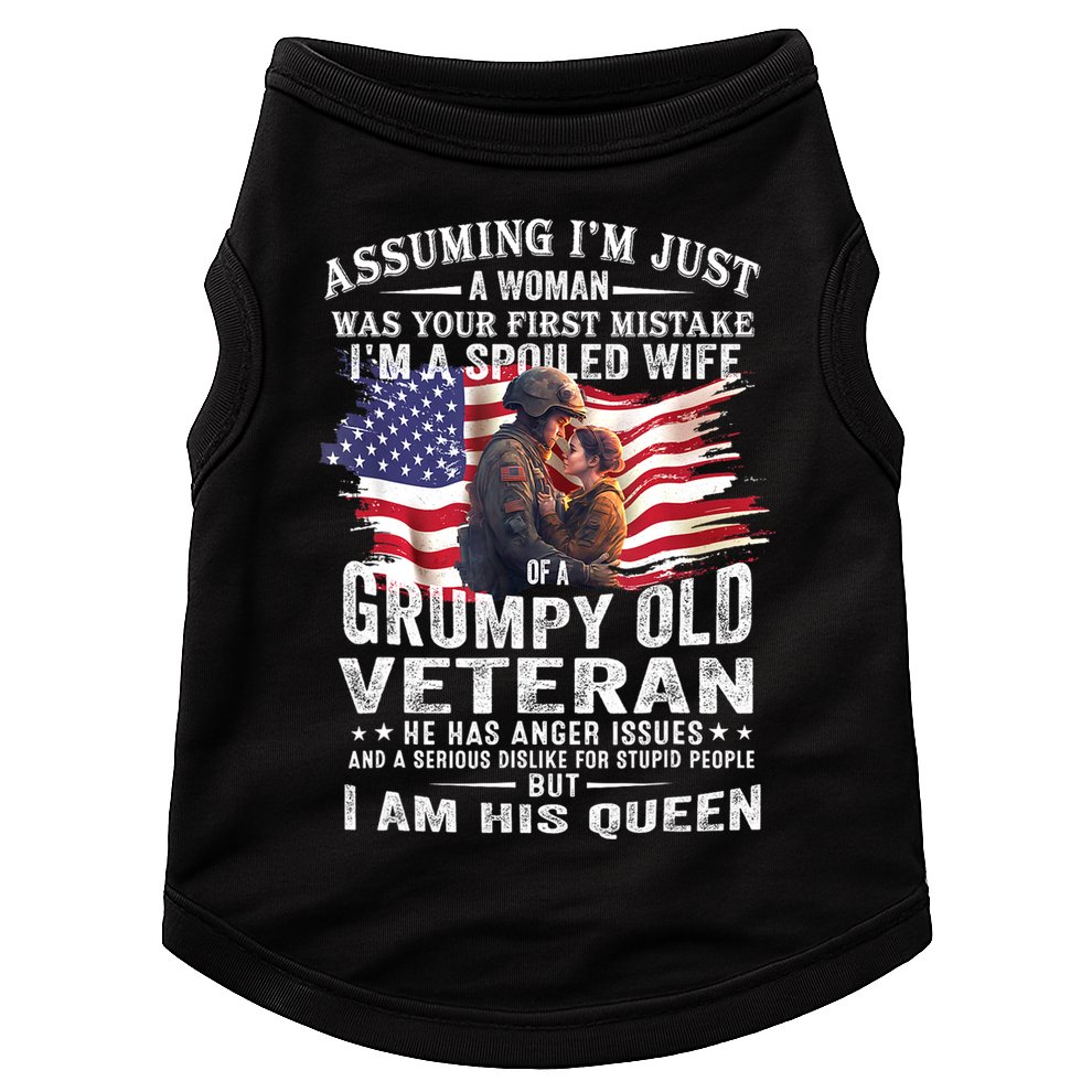 IM A Spoiled Wife Of A Grumpy Old Veteran Husband Wife Doggie Tank