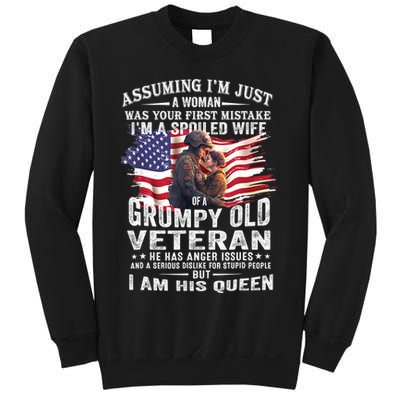 IM A Spoiled Wife Of A Grumpy Old Veteran Husband Wife Sweatshirt