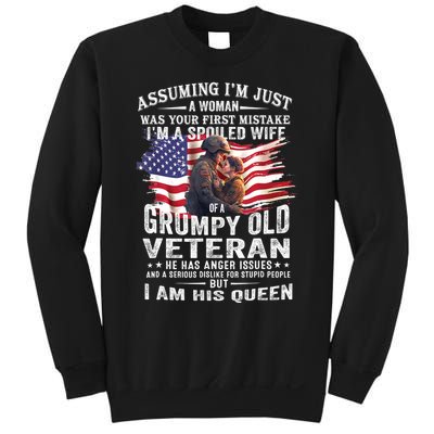 IM A Spoiled Wife Of A Grumpy Old Veteran Husband Wife Sweatshirt