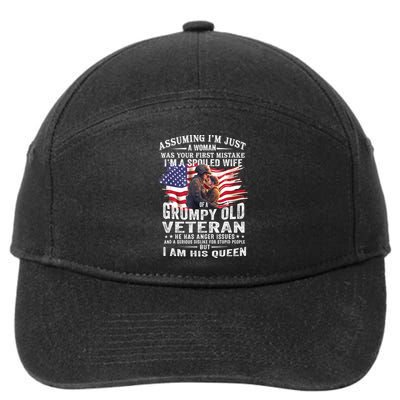 IM A Spoiled Wife Of A Grumpy Old Veteran Husband Wife 7-Panel Snapback Hat