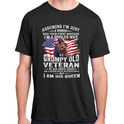 IM A Spoiled Wife Of A Grumpy Old Veteran Husband Wife Adult ChromaSoft Performance T-Shirt