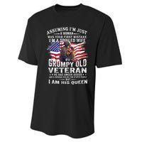 IM A Spoiled Wife Of A Grumpy Old Veteran Husband Wife Performance Sprint T-Shirt