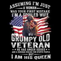 IM A Spoiled Wife Of A Grumpy Old Veteran Husband Wife Baby Bodysuit