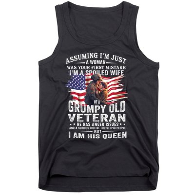 IM A Spoiled Wife Of A Grumpy Old Veteran Husband Wife Tank Top