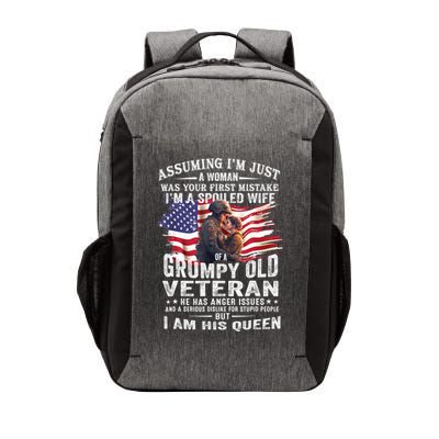 IM A Spoiled Wife Of A Grumpy Old Veteran Husband Wife Vector Backpack