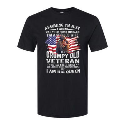 IM A Spoiled Wife Of A Grumpy Old Veteran Husband Wife Softstyle® CVC T-Shirt