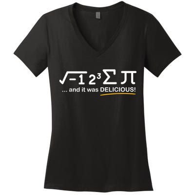 I Ate Some Pi Funny Pi Day & Math Lover Gift Women's V-Neck T-Shirt