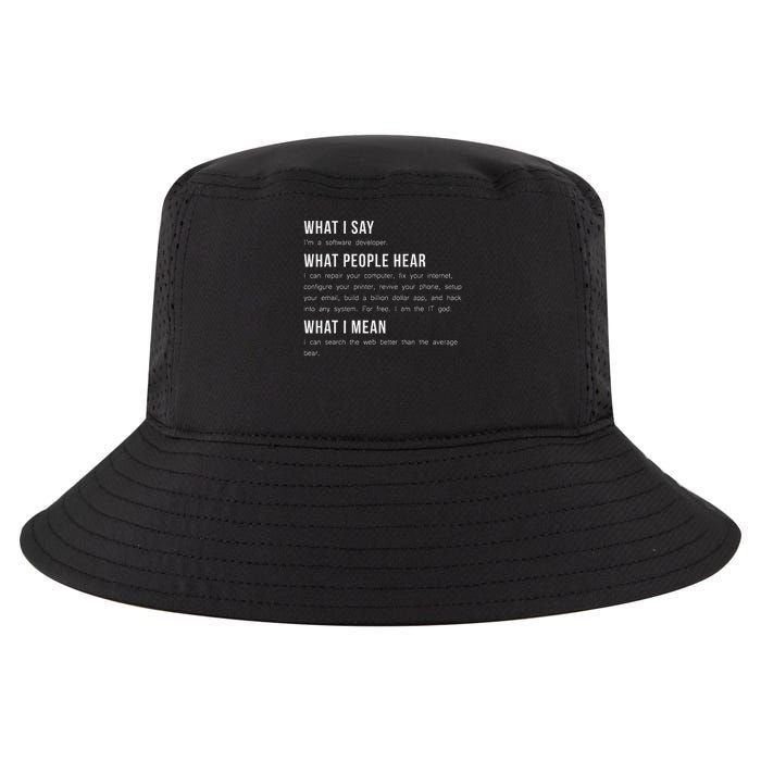 I'm A Software Developer Funny Programming Cool Comfort Performance Bucket Hat