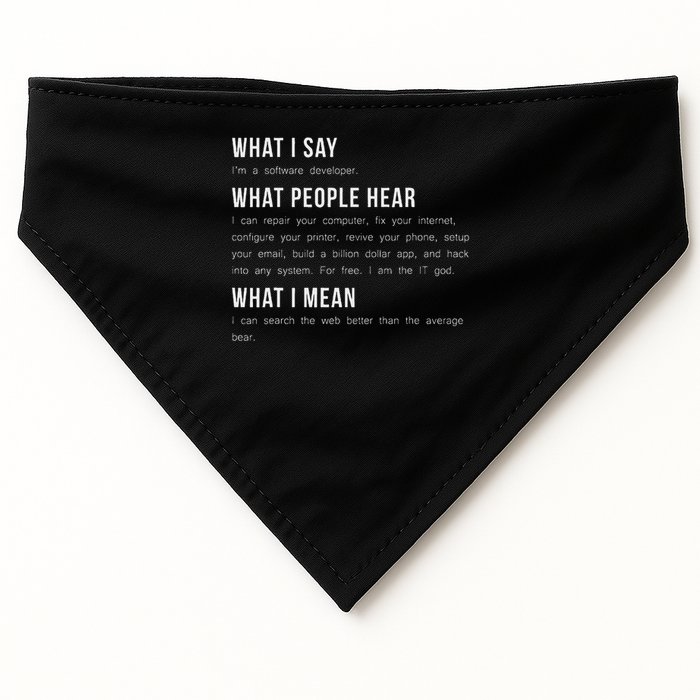 I'm A Software Developer Funny Programming USA-Made Doggie Bandana