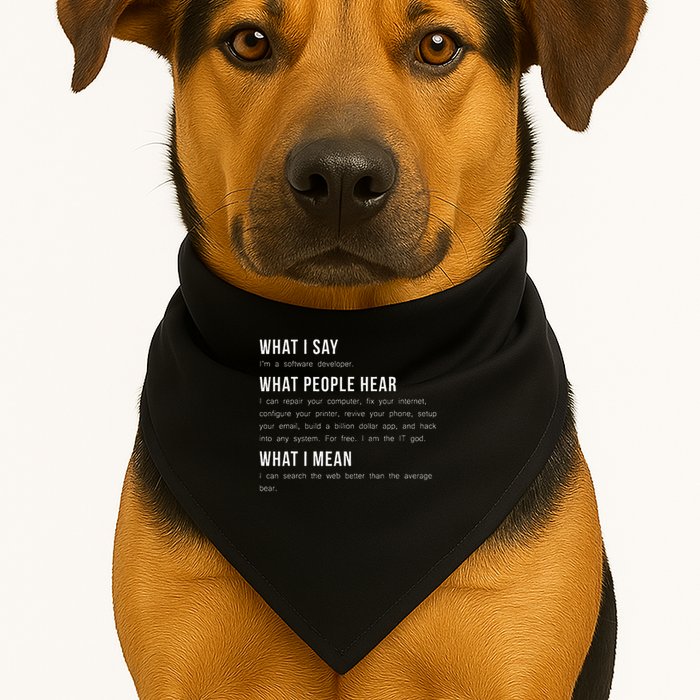 I'm A Software Developer Funny Programming USA-Made Doggie Bandana
