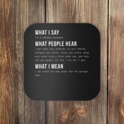 I'm A Software Developer Funny Programming Coaster