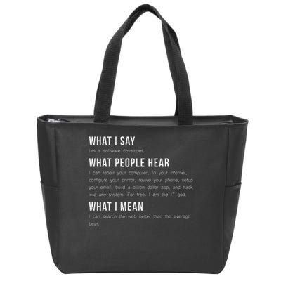 I'm A Software Developer Funny Programming Zip Tote Bag