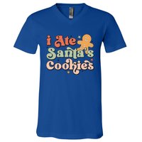 I Ate Santas Cookies Lovers Funny Christmas Gift V-Neck T-Shirt