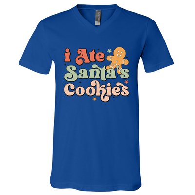 I Ate Santas Cookies Lovers Funny Christmas Gift V-Neck T-Shirt