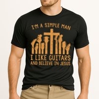 Im A Simple Man I Like Bass Guitar And Believe In Jesus Tee Cooling Performance Crew T-Shirt