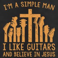 Im A Simple Man I Like Bass Guitar And Believe In Jesus Tee Golf Towel