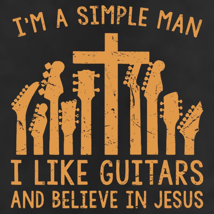 Im A Simple Man I Like Bass Guitar And Believe In Jesus Tee Golf Towel